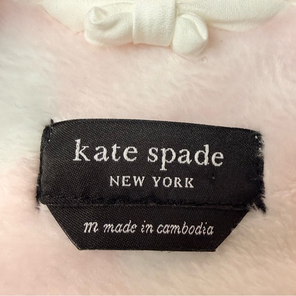 Kate Spade NWT Plush Polka Dot Robe Pink White Belted Lounge Wms Size Medium - Picture 4 of 8